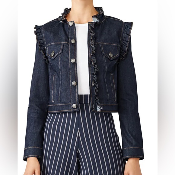 cinq a sept Jackets & Blazers - Cinq à Sept Dark Blue Jean Jacket